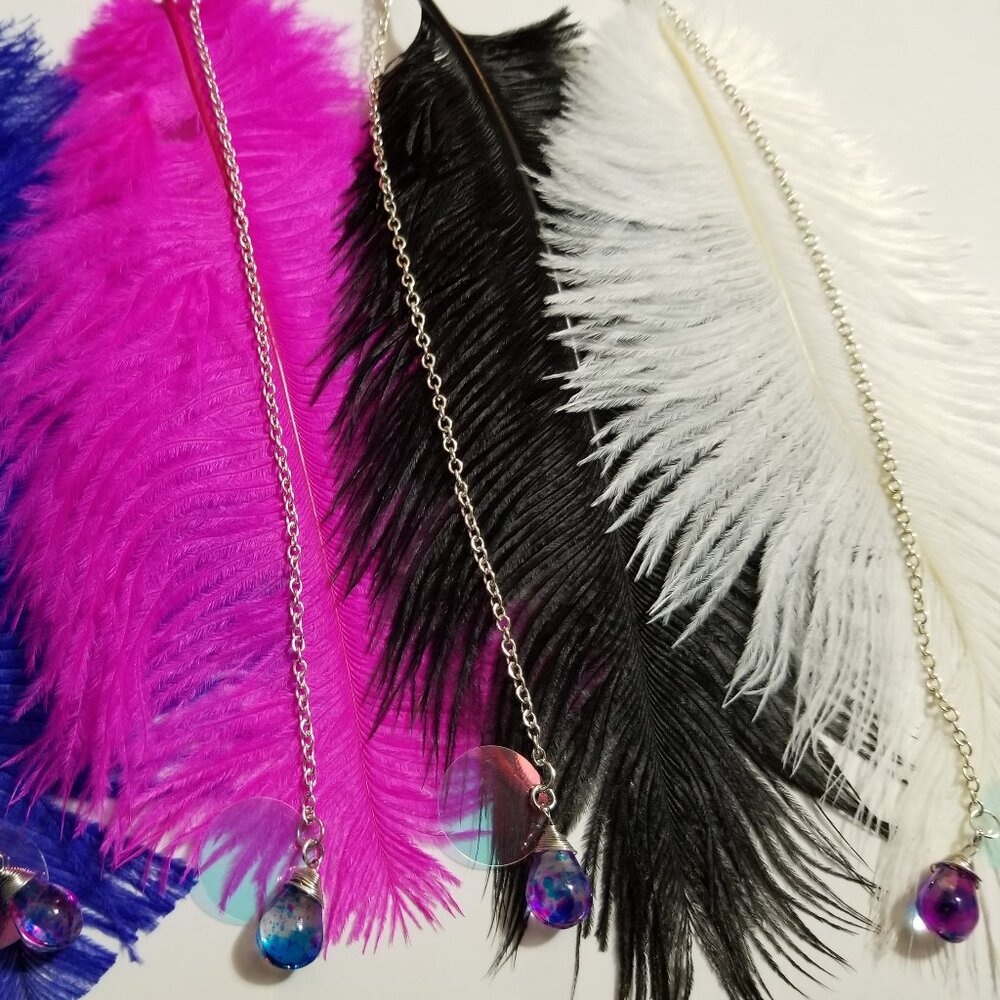 Kickback to the Eighties: My Feathered Friend Ostrich Feathers Earring Pairs (2)